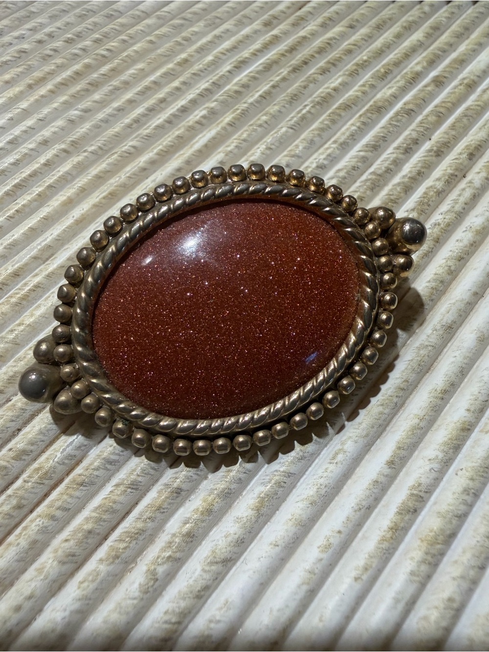 Goldstone Oval Vintage Pendant